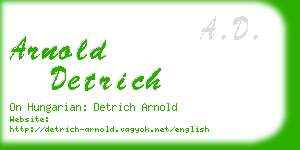 arnold detrich business card